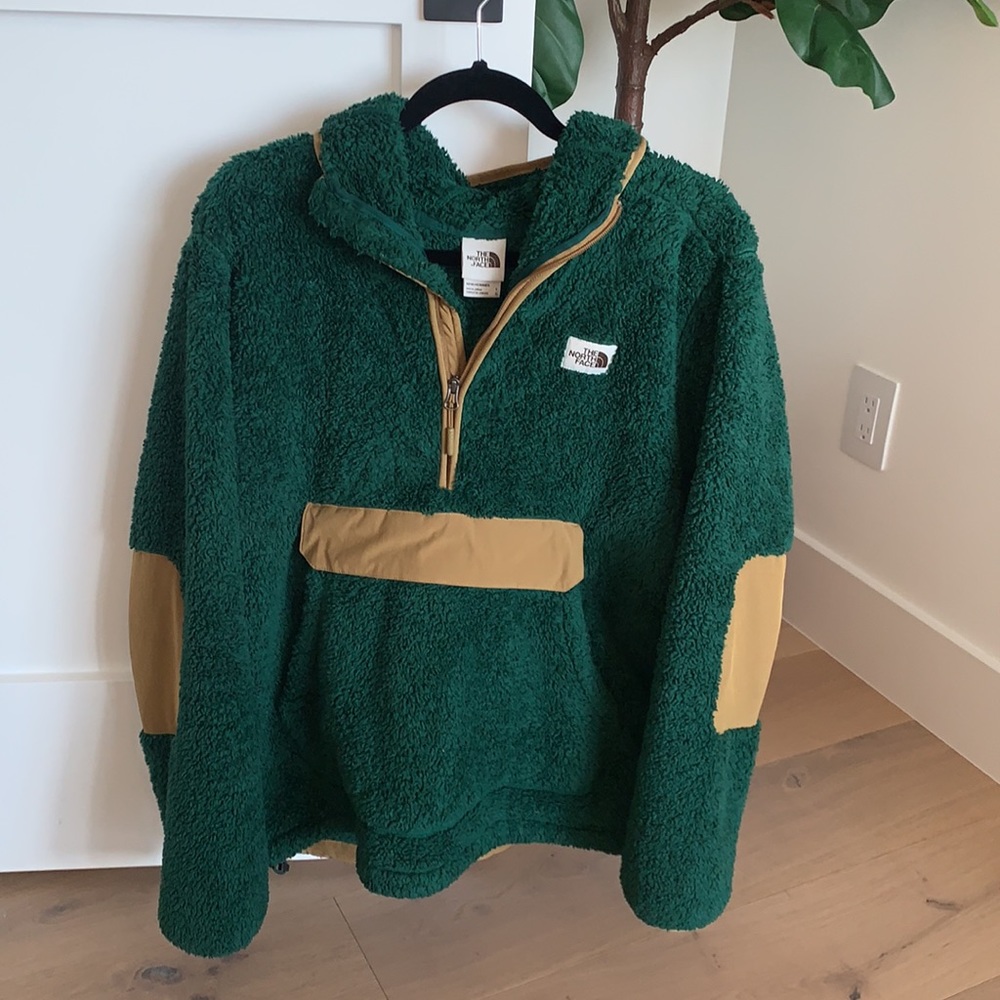 North Face Campshire Pullover Hoodie Green Men's Sz Large